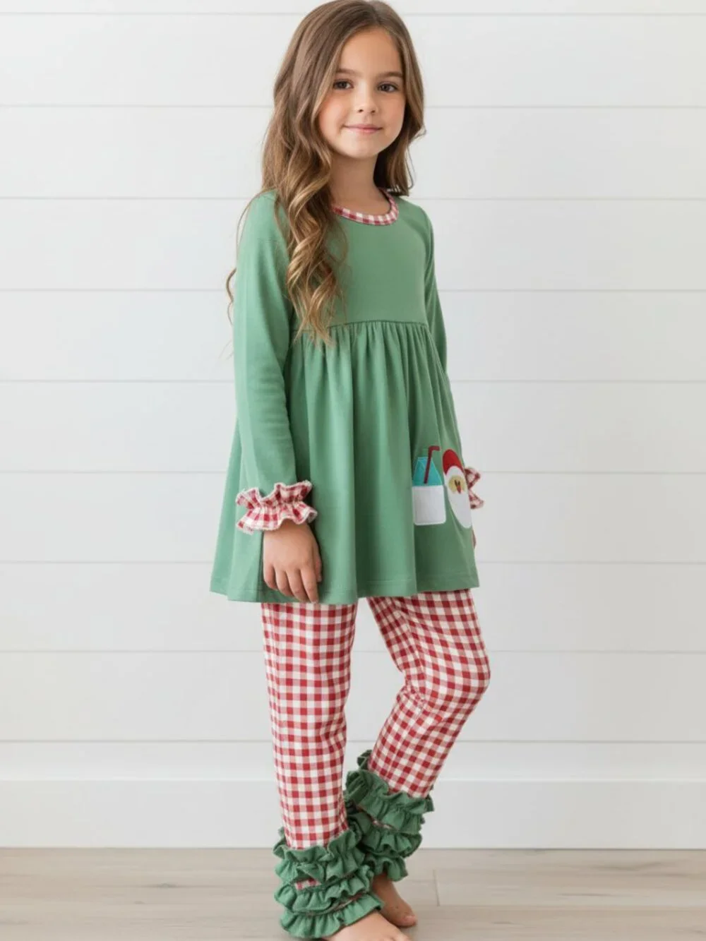Cookies w/Santa Boutique Ruffle Outfit, Girls, holiday, Christmas, NWT
